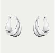 Georg Jensen ジョージ　ジェンセン　カーヴ　ピアス　スターリングシルバー　_画像1