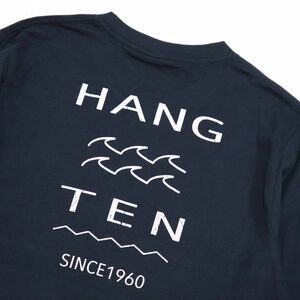 ★ハンテン HANGTEN 新品 メンズ 快適 カジュアル バックプリント 長袖 ロング Tシャツ ロンT 紺 XLサイズ [SO303-BL5-LL] 一 三 参★QWER