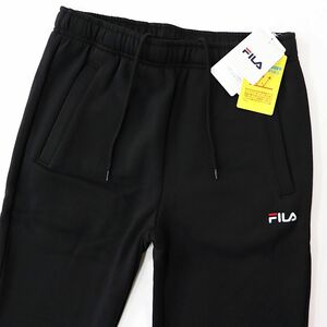 ★フィラ FILA 新品 メンズ UVカット 裏起毛 保温 カジュアル スウェット ロング パンツ 黒 Lサイズ [440348G-BK-L] 一 四 弐★QWER★