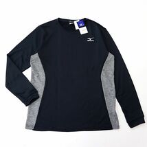 ●送料390円可能商品 ミズノ ゴルフ MIZUNO GOLF 新品 メンズ 暖かい 裏起毛 長袖 Tシャツ ロンT 黒 [K2JA2S5009-BKGY-M] 一 三 参★QWER_画像2