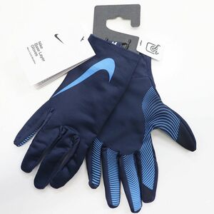 ●送料390円可能商品 ナイキ NIKE 新品 暖かい 保温 防寒 起毛 タッチパネル スマホ対応 グローブ 手袋 GLOVES 紺[CW1021-413-M] WEA★QWER