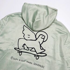 ★マークゴンザレス Mark Gonzales 新品 メンズ 裏起毛 スウェット プルオーバー パーカー ジャケット [PA434GRN51N-M]一 三 壱★QWER