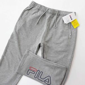 ★フィラ FILA 新品 メンズ UVカット ロゴ入り カジュアル スウェット ロング パンツ 灰 XLサイズ [440349G-MGY-LL] 一 四 参★QWER★