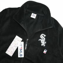 ★シカゴ ホワイトソックス White Sox MLB 新品 メンズ 保温 裏起毛 フリース ジャケット 黒 Lサイズ [C0361MAJ-N9-L] 一 二 弐★QWER★_画像1