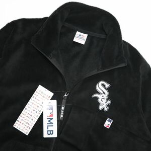 ★シカゴ ホワイトソックス White Sox MLB 新品 メンズ 保温 裏起毛 フリース ジャケット 黒 Lサイズ [C0361MAJ-N9-L] 一 二 弐★QWER★