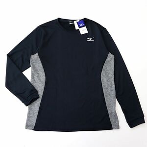 ●送料390円可能商品 ミズノ ゴルフ MIZUNO GOLF 新品 メンズ 暖かい 裏起毛 長袖 Tシャツ ロンT 黒 [K2JA2S5009-BKGY-M] 一 三 参★QWER