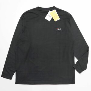 ★フィラ FILA 新品 メンズ UVカット 保温 両面起毛 フリース クルーネック Tシャツ ロンT 濃灰 Mサイズ [443362-CGY-M] 一 三 壱★QWER