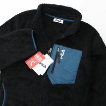 ★フィラ FILA 新品 メンズ 暖かい ボア フリース 保温 防寒 防風 ジャケット アウター ブルゾン 黒 M [442344-BK-M] 一 三 壱★QWER★_画像4