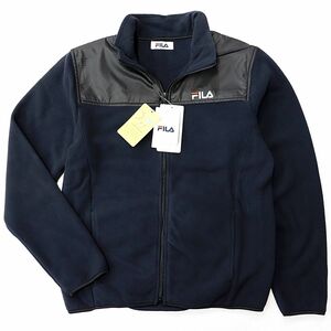 ★フィラ FILA 新品 メンズ 高品質 快適 保温 暖かい 厚手 UVCUT 両面 フリース ジャケット 紺 Mサイズ[442341-NV-M] 一 二 壱★QWER