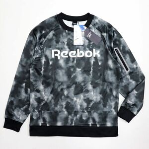 ★リーボック REEBOK 新品 メンズ 裏起毛 暖かい 機能性抜群 トレーナー ジャケット ポケット付 黒 迷彩 L[X6360RR-N9-L]二 弐★QWER