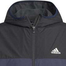 ★アディダス adidas 新品 メンズ 防寒 起毛 裏地トリコット ウィンドブレーカー ジャケット フード付 Lサイズ [HM2714-L] 二 弐★QWER★_画像6