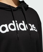 ★アディダス adidas 新品 レディース エッセンシャルズ リニア オーバーサイズ プルオーバー パーカー 黒 Mサイズ[GD2907-M] 二 壱★QWER_画像3