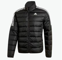 ★アディダス adidas 新品 メンズ 防寒 防風 軽量 保温 暖かい ウインド ダウン ジャケット アウター 黒 Lサイズ [GH4589-L] 二 弐★QWER_画像2