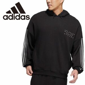 ★アディダス adidas 新品 メンズ カジュアル スリーストライプス スウェット パーカー ジャケット 黒 Mサイズ [HM2675-M] 二 壱★QWER★