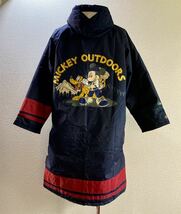 激レアコラボ! ロゴス LOGOS×ミッキーマウス mickey outdoors 中綿入りベンチコート ネイビー系 S ディズニー Disney ナイロンジャケット_画像1