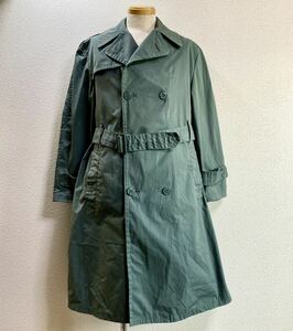 希少 米軍実物 60s 70s U.S.Army Raincoat, Man's, Cotton And Nylon トレンチコート 40S L程度 セージグリーン系 vintage Military 古着