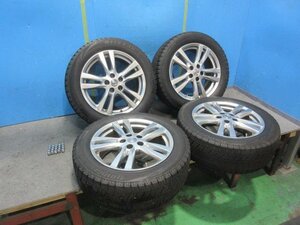 7kurudepa エルグランド DBA-TNE52 タイヤ ホイール ４本 ブリジストン 225/55R18 純正 アルミ ５穴 P=114.3 個人宅発送不可商品 [ZNo:0303