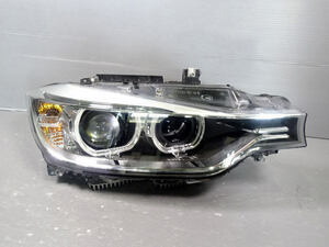 BMW 3シリーズ DBA-3B20 右 ヘッド ライト ランプ レンズ ＨＩＤ F30 F31 320i セダン ジャンク品 点灯OK 1kurudepa