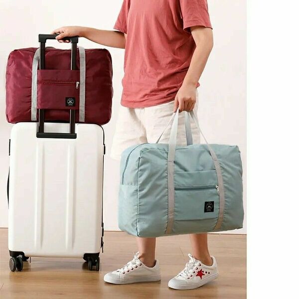 スーツケース対応折りたたみ式Travel BagAレッドスーツケース 旅行かばん 旅行用品 キャリーオン 軽量 機内持ち込み