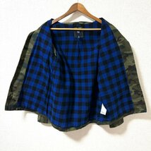 (^w^)b Gap ギャップ 迷彩柄 ミリタリー ワーク ジャケット ボタン アップ カバーオール GAP ポケット 裏地 チェック柄 オリーブ M 7828EE_画像3