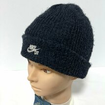 (^w^)b NIKE SB FISHERMAN BEANIE ナイキ エスビー フィッシャーマン ビーニー ニット キャップ 帽子 ニット帽 ロゴ 刺繍 56㎝ C0704EE_画像1