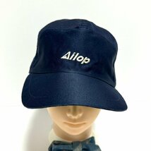 (^w^)b 日本製 自重堂 80s 90s ヴィンテージ 企業 Ailop アイロップ キャップ 帽子 ロゴ 刺繍 6パネル ネービー L 59～61㎝ C0875EE_画像3