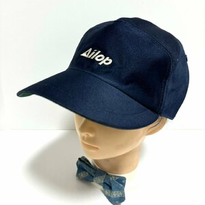 (^w^)b 日本製 自重堂 80s 90s ヴィンテージ 企業 Ailop アイロップ キャップ 帽子 ロゴ 刺繍 6パネル ネービー L 59～61㎝ C0875EE