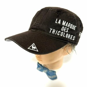 (^w^)b le coq sportif ルコック スポルティフ ワーク ミリタリー キャップ 帽子 LA MARQUE DES TRICOLORES 黒 FREE 57～59㎝ C0780EE