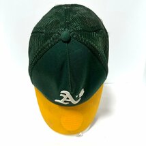(^w^)b NEW ERA ニューエラ ハーフ メッシュ キャップ 帽子 A’ｓ ロゴ オークランド・アスレチックス GENUINE MERCHANDISE 緑 黄 C0837EE_画像6