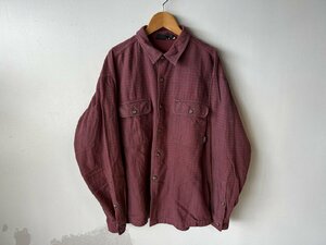 (^w^)b patagonia パタゴニア 08年製 オーガニックコットン 長袖 シャツ M エンジ ワイン ポルトガル製 ビンテージ アウトドア レア レトロ