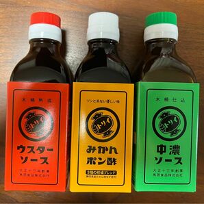 鳥居食品　中濃ソース、みかんポン酢、ウスターソースセット（各200ml）