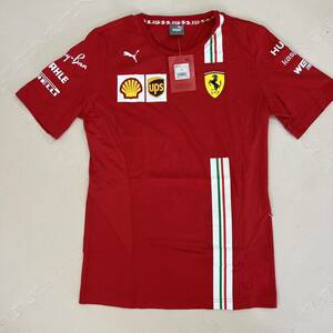 ユニフォーム シャツ チーム 半袖 レッド　赤　プーマ サイズS PUMAxFerrari 通気性　フェラーリチーム　半袖　Tシャツ　モータースポーツ