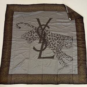 イヴサンローラン　ストール　スカーフ 大判 ビッグサイズ　YVES SAINT LAURENT ヒョウ　柄　約 136x136cm