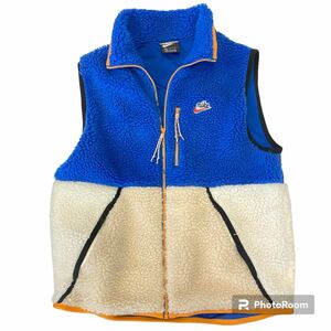 美品NIKE AS M NSW HE VEST WINTER CD3143-480 M ナイキ ボア フリース ベスト ブルー ホワイト 青 白 ボアベスト フリースベスト Ｍ