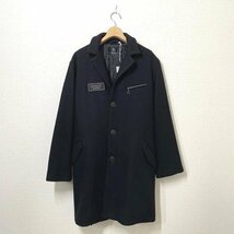 新品 定価3.5万円 / ヴァルゴ VIRGO ブリティッシュ ウール コート BRITISH WOOL COAT 2 ブラック 黒 ワッペン_画像1