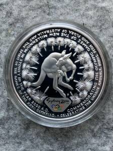 オーストラリア　2000年 シドニーオリンピック記念/カンガルー　5ドル（1オンス)プルーフ銀貨/コインカプセル付