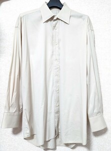 【ほぼ未使用】 PRADA レギュラーシャツ イタリア製 アイボリー M〜L 高級感あり　LOUISVUITTON LOEWE GUCCI マルジェラ