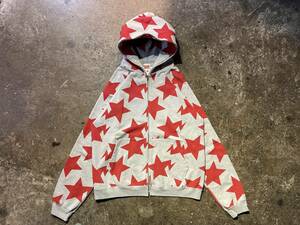 A BATHING APE ア ベイシング エイプ ベイプ APE BAPE スターパーカー 星柄 総柄 star hoodie フルジップパーカー フーディー L