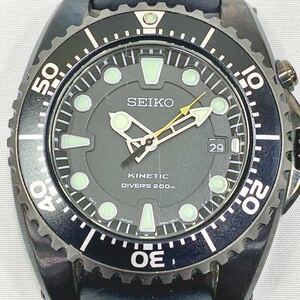 SEIKO セイコー KINETIC 5M62-0BL0 プロスペックス メンズ腕時計 ダイバー キネティック 黒 自動巻 Diver 200m