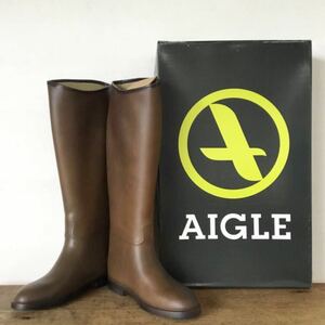[ есть перевод ] Aigle 39(24.5) Франция производства / неиспользуемый товар * сапоги AIGLE влагостойкая обувь сапоги 