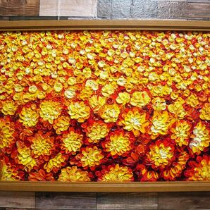 油絵 油彩 絵 絵画 マリーゴールド畑【A2】