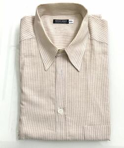 送料無料　綺麗　GIORGIO ARMANI ジョルジオアルマーニ　黒タグ　ワイシャツ　レギュラーカラー　ブラウンベージュ系　made in italy 