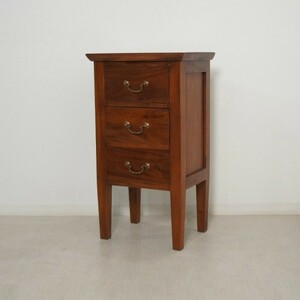  antique style mahogany side chest 3 cup dark 