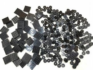 Y-113　レゴバラパーツ　黒/ブラック　丸・四角プレートパーツ　13　まとめてセット　60サイズ