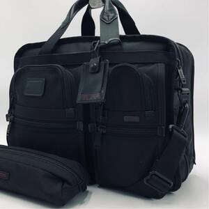 1円~ 極美品 TUMI トゥミ メンズ ビジネスバッグ 2way ALPHA エクスパンダブル オーガナイザー ブリーフ バリスティック 斜め掛け A4/PC 黒