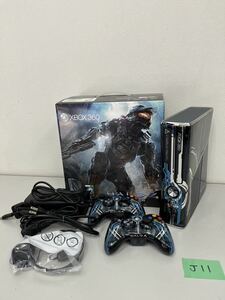 【J11】Microsoft Xbox360 本体 Halo 4 リミテッド エディション コントローラー 2個 アダプタ　現状品