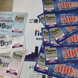 最新 ノジマ 株主優待 10%引き券x50枚+ご来店ポイント500円券x12枚+店頭サービス券他 