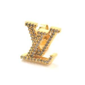 S 1円スタート LOUIS VUITTON ルイヴィトン LV アイコニック ストラス ピアス M00609 ゴールド メタル 片耳 片方のみ ロゴピアス