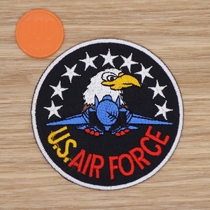 【Ｍサイズ】アイロンワッペン NO.1260 US AIR FORCE 米軍 エアーフォース 戦闘機 空軍 アップリケ 【郵便定形】