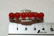 299 和装小物 天然瑪瑙 帯留め オビドメ ヴィンテージ アクセサリー SILVER刻印 カラーストーン 天然石 アゲート ビンテージ アンティーク_画像5